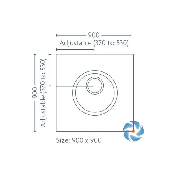 Impey Level Dec tray dimensions &mdash; 900 x 900 x 22mm