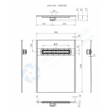 Impey Aqua Dec Linear 2 - 1200 x 900 x 22mm