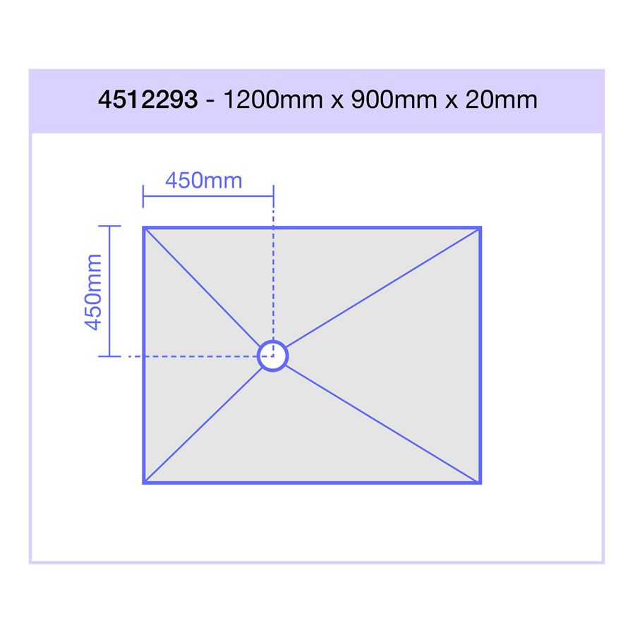 Jackoboard Aqua Flat Wet Room Walk In Shower Tray - 1200 x 900 x 20mm Offset