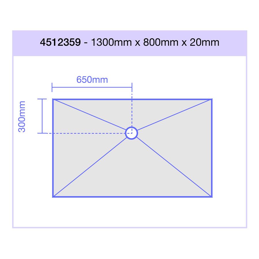 Jackoboard Aqua Flat Wet Room Shower Tray & Drain: 1300 x 800mm Side