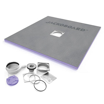 Jackoboard Aqua Flat Wet Room Walk In Shower Tray  and Drain