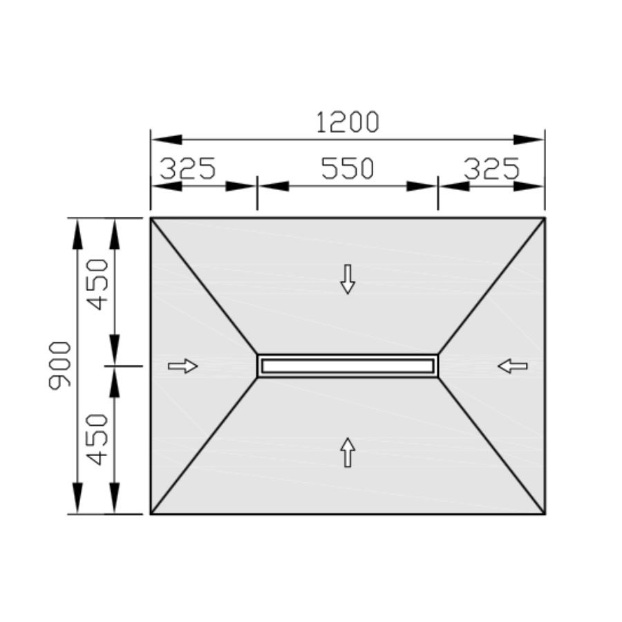 Jackoboard Aqua Line Linear - Centre Drain - 1200 x 900 x 30mm