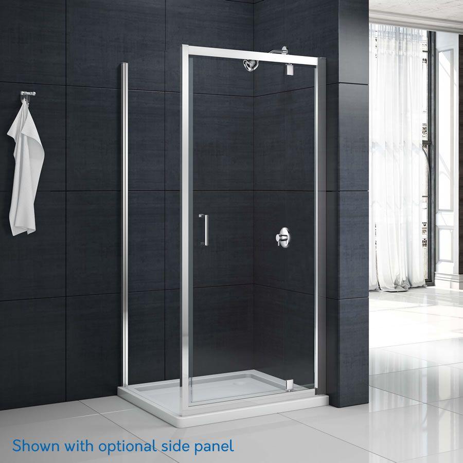 Merlyn MBOX Pivot Shower Door in modern bathroom