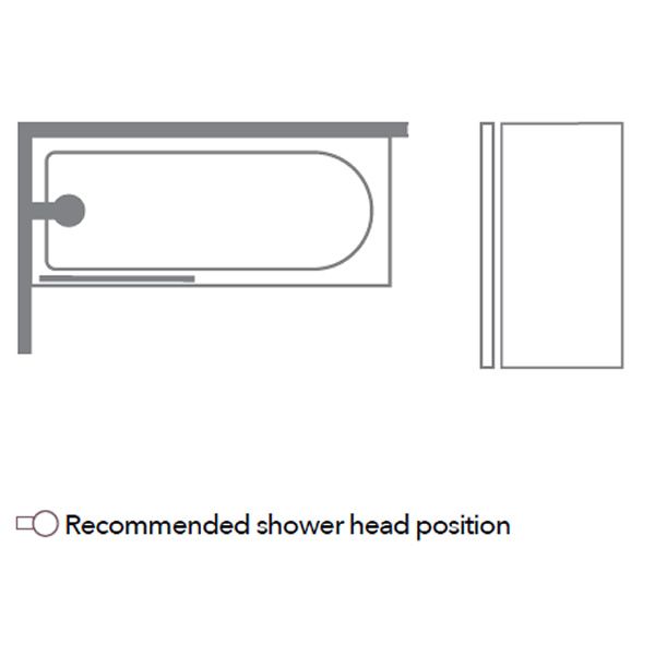 Merlyn 6mm Fixed Square Bath Screen - MB0