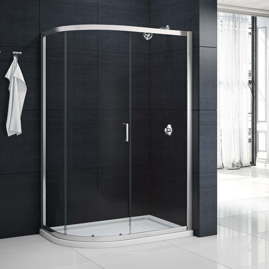 Merlyn MBOX offset quadrant shower enclosure in modern bathroom