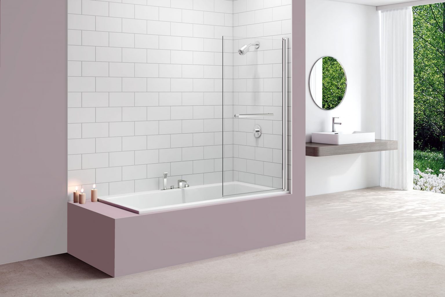 Merlyn 8mm Single Panel Square Bath Screen - MB10