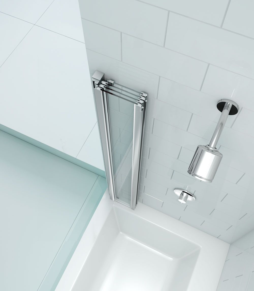 Top view of folded Merlyn SecureSeal Bath Screen