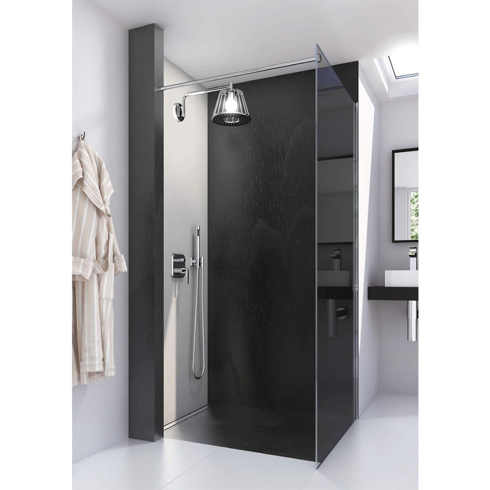 Sleek shower area featuring Wedi Top Wall panel