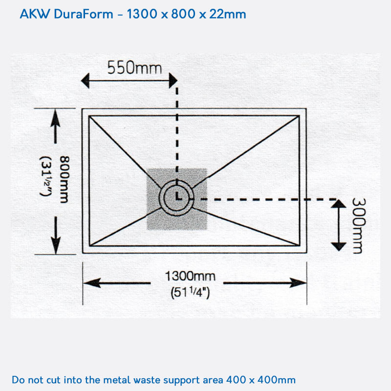 AKW DuraForm 1300 x 800 x 22mm