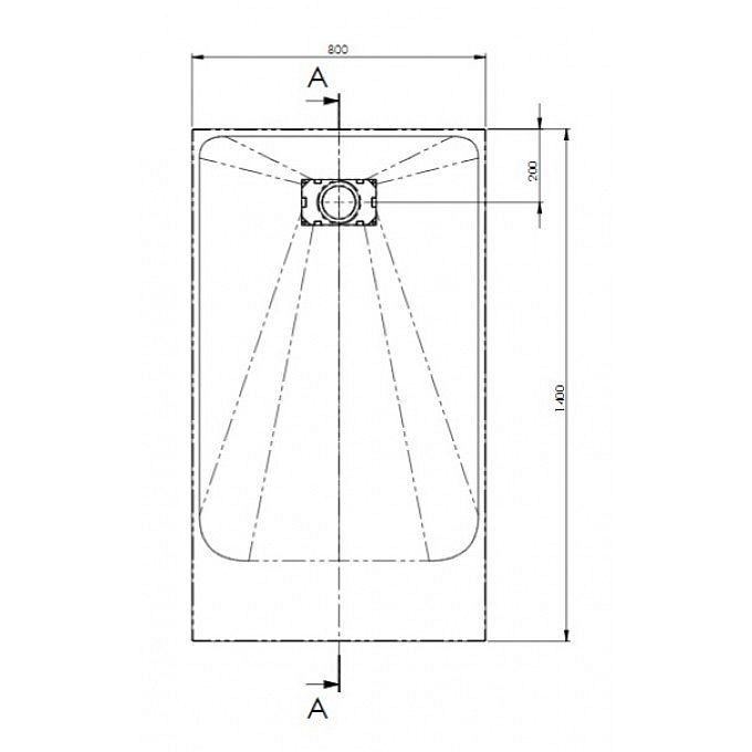 Technical drawing of AKW Onyx Shower Tray dimensions