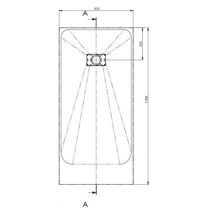 Technical drawing of AKW Onyx Slate Effect Shower Tray dimensions