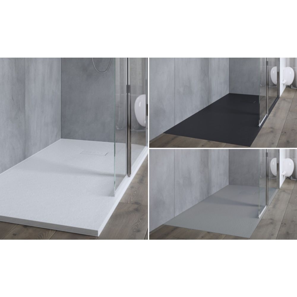 AKW Onyx white shower tray in modern bathroom setting