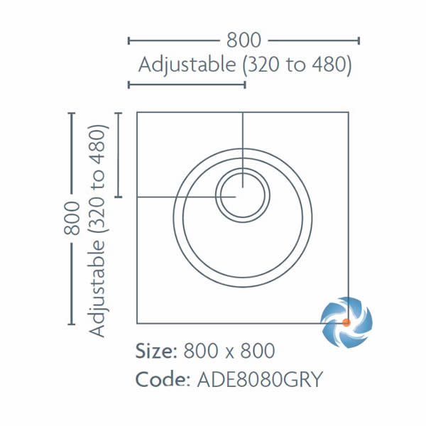 Impey AquaDec EasyFit tray dimensions &mdash; 800 x 800 x 22mm