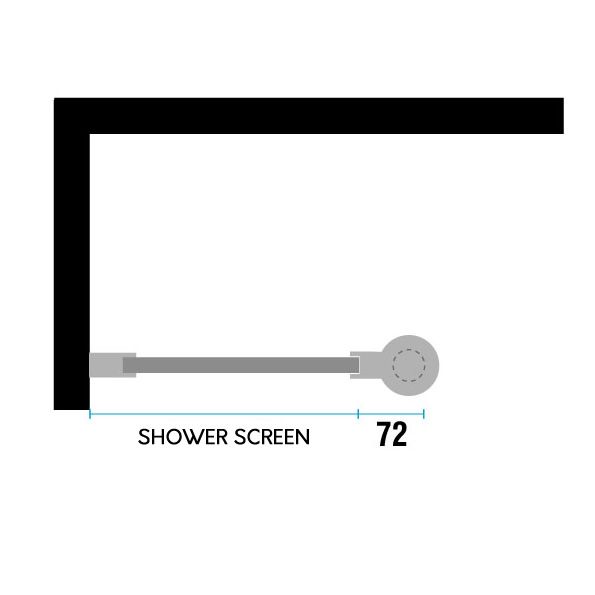 Diagram of shower screen grab pole installation