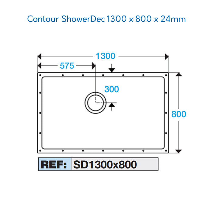 Contour ShowerDec 1300 x 800mm - SD1300x800