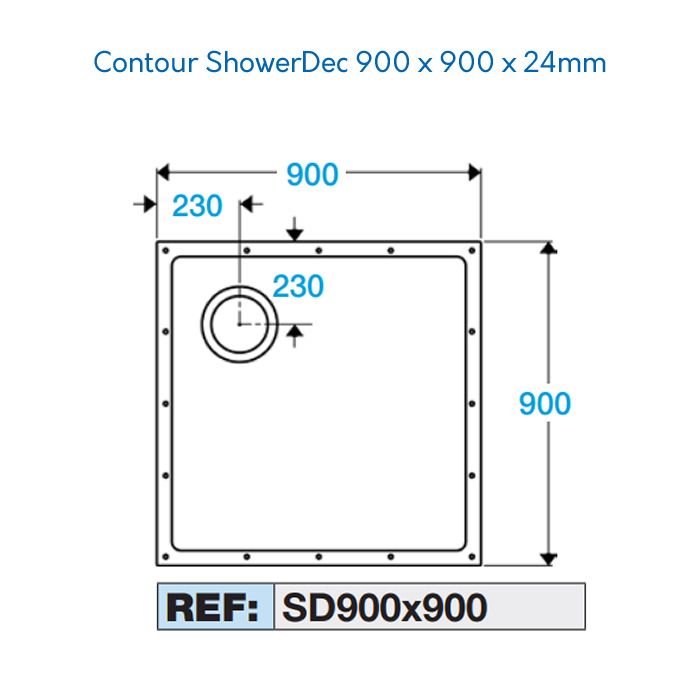 Contour ShowerDec tray with lifetime guarantee and 635kg load capacity