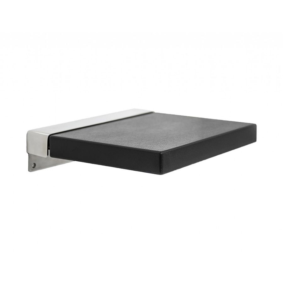 Black square drop down padded shower seat
