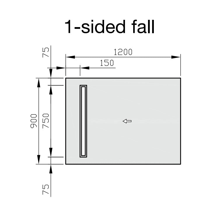 Jackoboard Aqua Line Easy Linear - 1200 x 900 x 30mm - SINGLE FALL