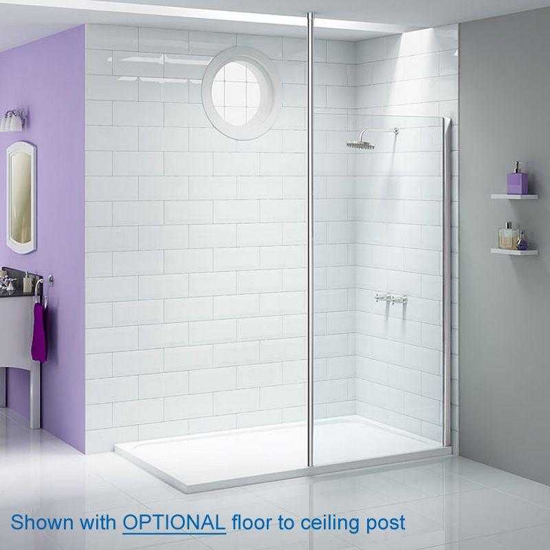 Merlyn Ionic shower screen with chrome floor-to-ceiling post
