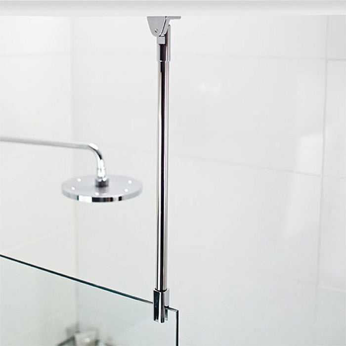 Roman Haven round ceiling to screen bracing bar in polished chrome finish, providing extra support for shower screens. Adjustable length up to 1030mm, compatible with 8mm or 10mm glass panels.