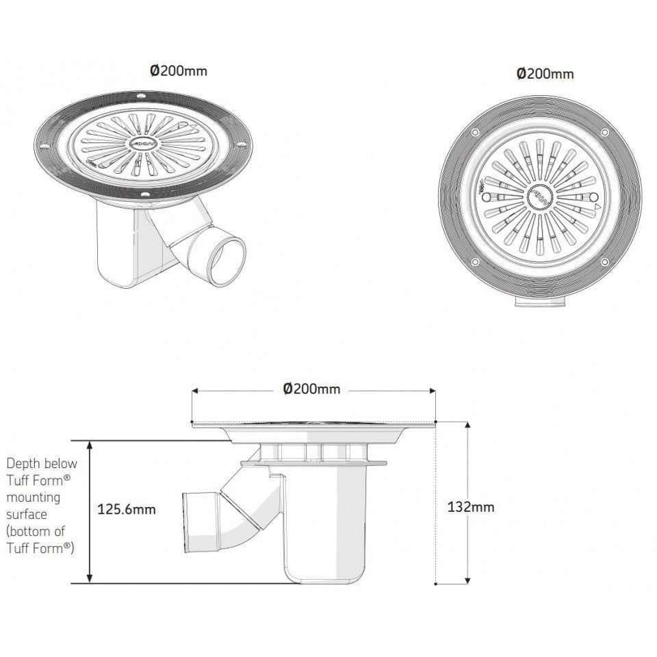 AKW Tuff Form - TF75 Waste Dimensions