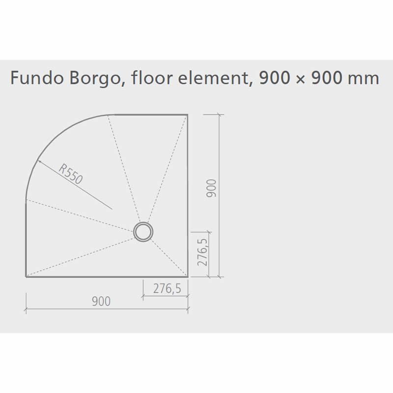 Wedi Fundo Borgo quadrant shower tray with corner drain