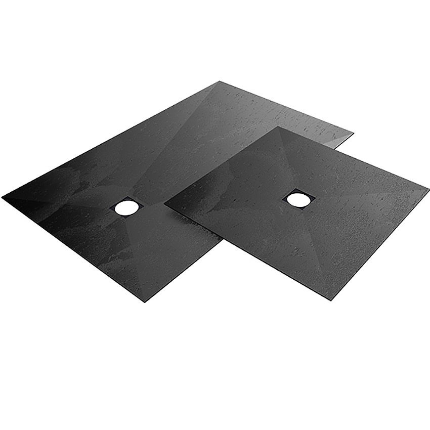 Black Wedi Fundo Top Primo shower trays with offset drain