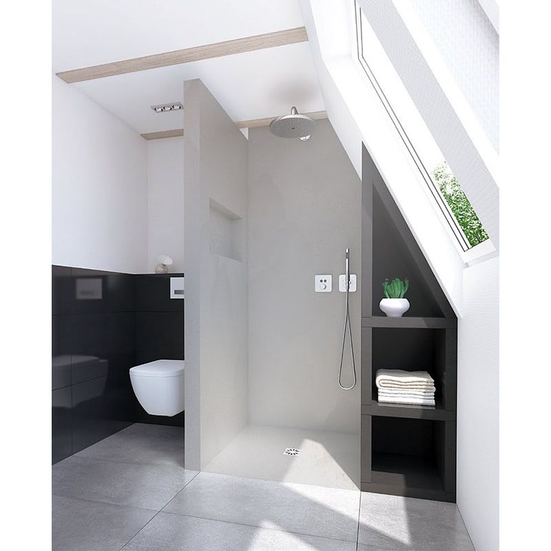 Modern bathroom with Wedi Top Wall panel installation