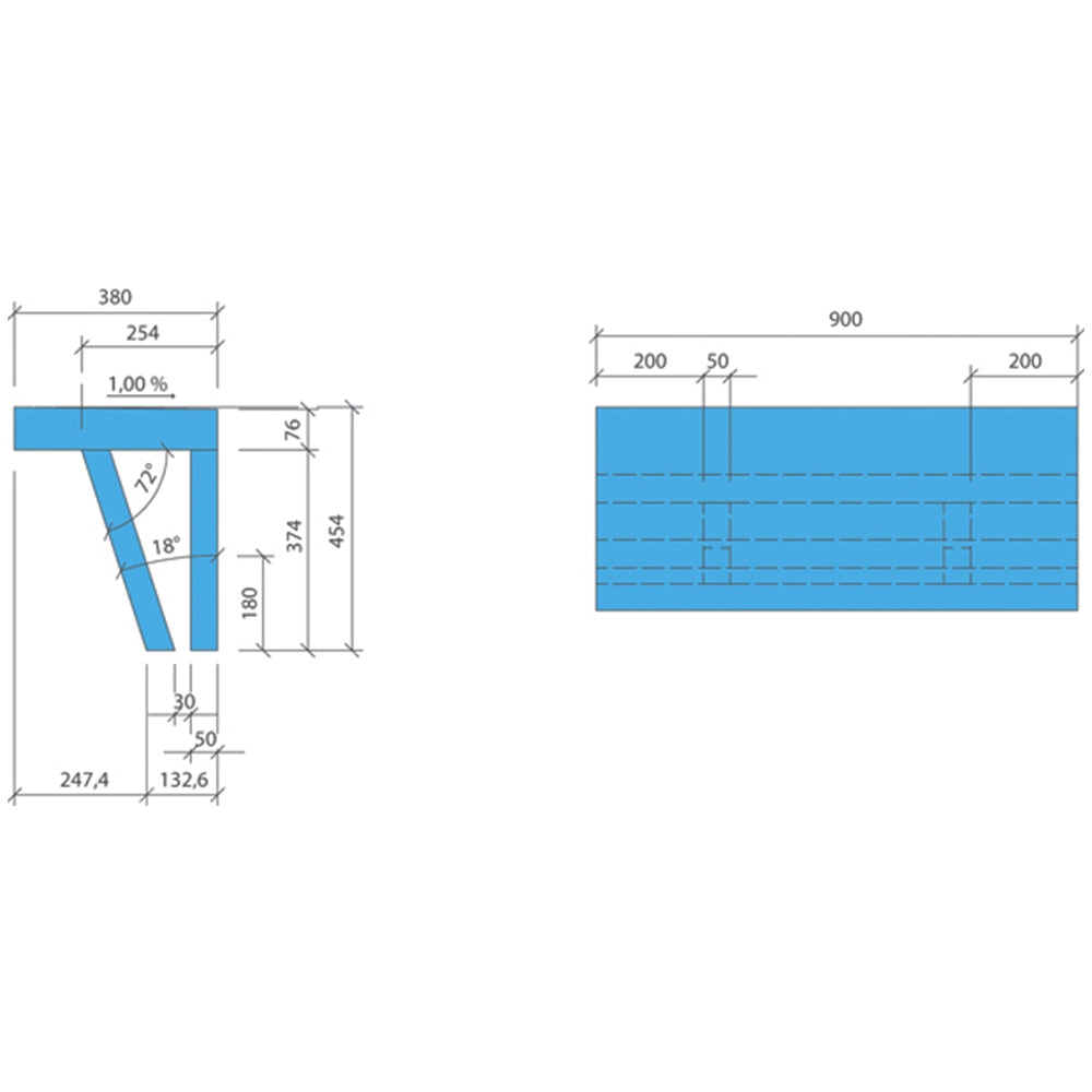 wedi Sanoasa Bench - Straight