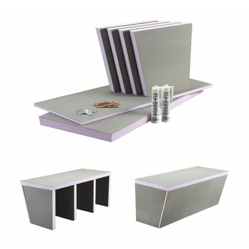 Wet room shower bench seat kit with components