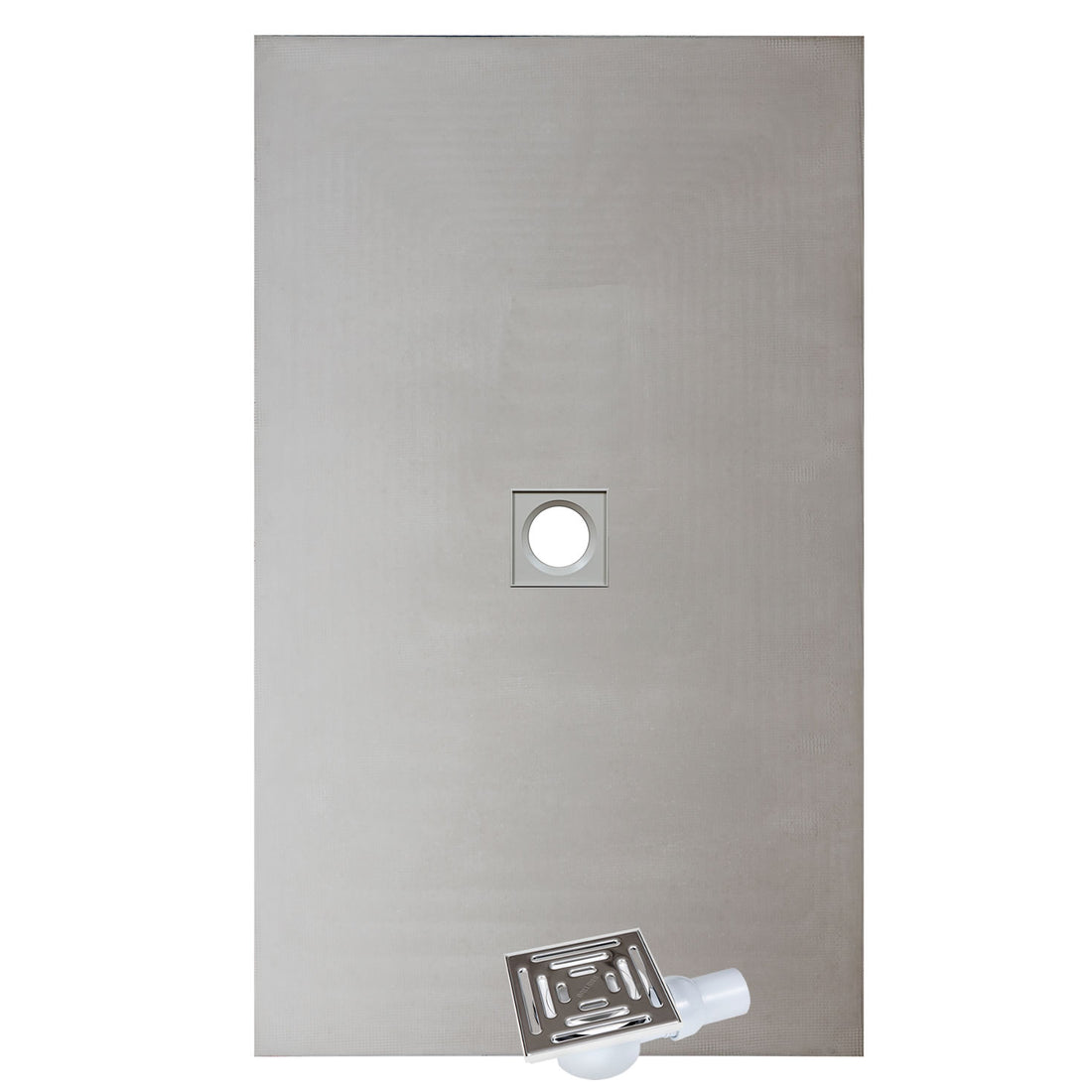 WetBase® wet room walk-in shower tray kit with a center drain, measuring 1800 x 900mm. Ideal for tiled floors with a fast-flow drain system.