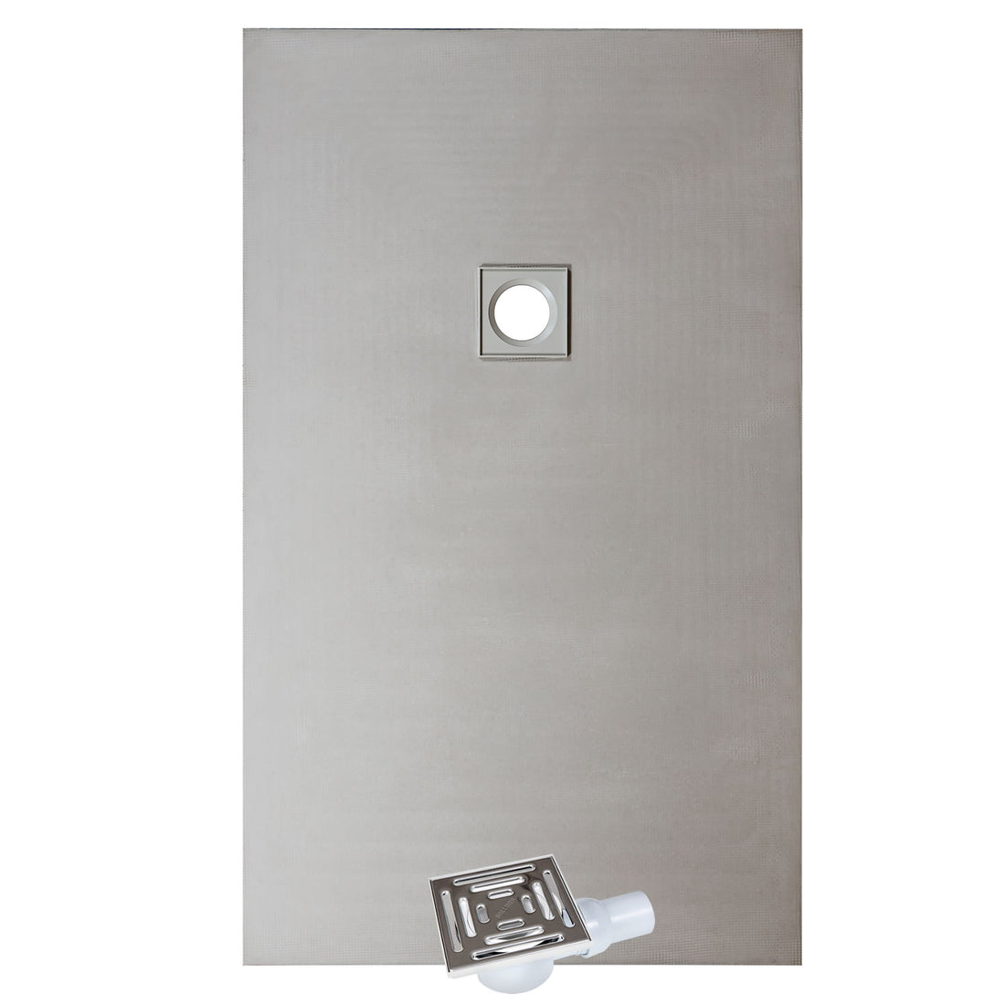 WetBase® wet room walk-in shower tray kit with offset drain, 1500 x 800mm. Tile-ready surface, ideal for wood or concrete floors, suitable for underfloor heating.