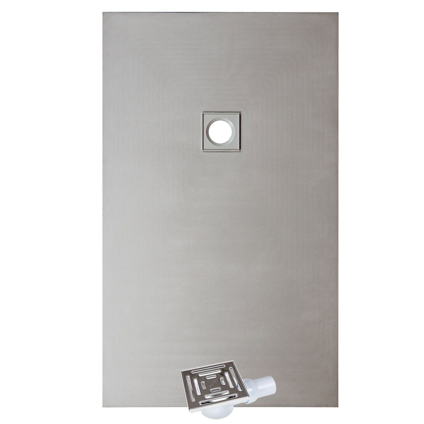 WetBase® wet room walk-in shower tray kit with offset drain, 1500 x 900mm. Tile-ready surface, ideal for wood or concrete floors.