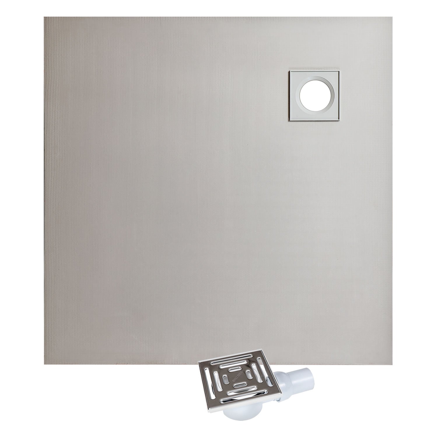 Jackoboard Aqua Flat Wet Room Shower Tray & Drain: 800 x 800 x 20mm