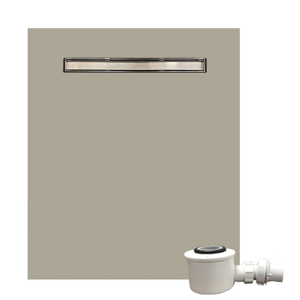 WetBase® Linear Wet Room Shower Tray Kit with reversible cover, 1000 x 800mm. High-quality tray with a fast-flow drain, ideal for tiled surfaces.