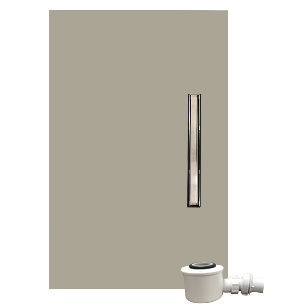 WetBase® Linear Wet Room Shower Tray Kit with reversible cover, 900 x 1500mm. Designed for tiled floors with a fast-flow drain for efficient water drainage.