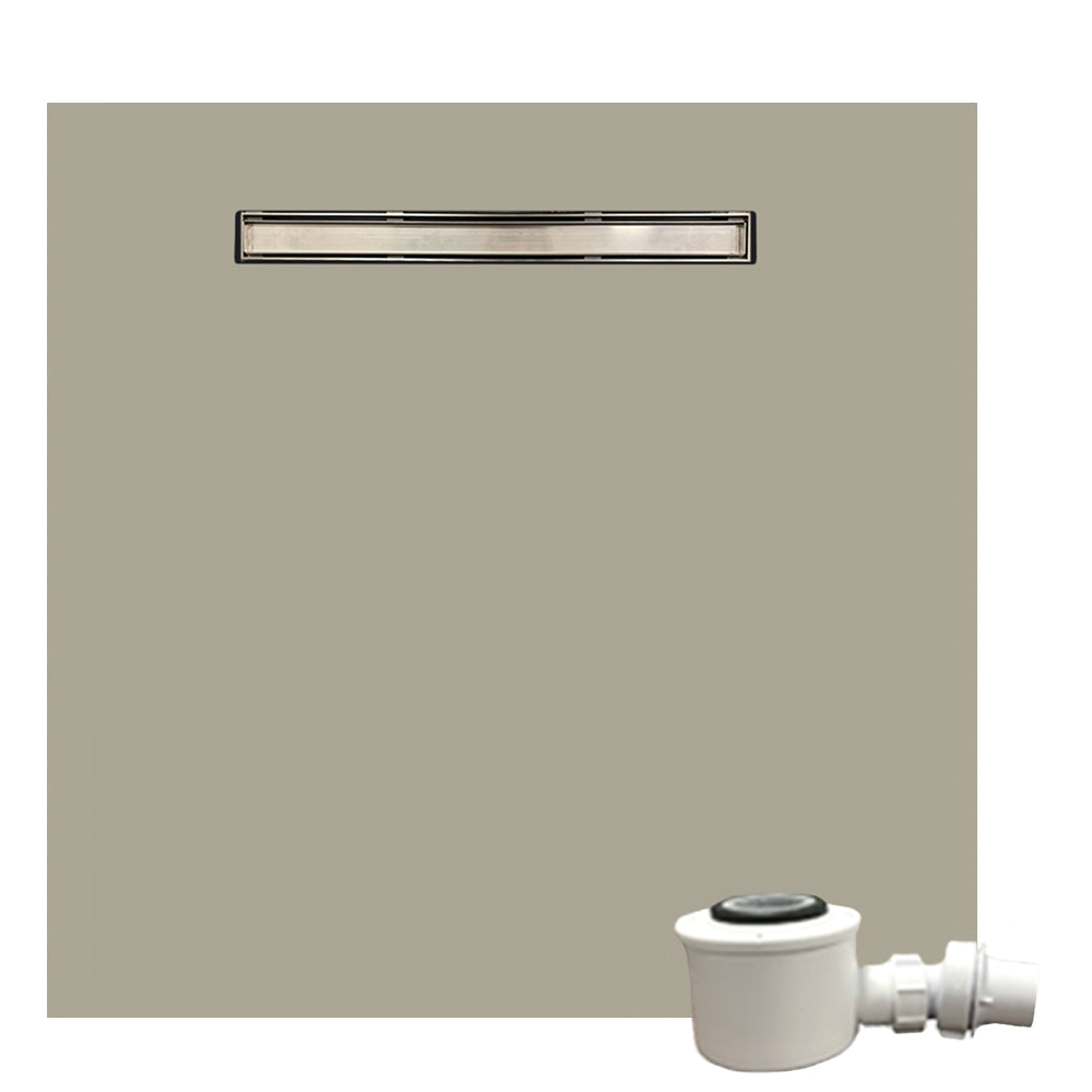 WetBase Linear Wet Room Shower Tray Kit with reversible cover, 1200 x 1200mm. Designed for tiled floor finish with a fast-flow drain system.